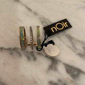 Noir Jewelry Opal & Pave Gold Ring
